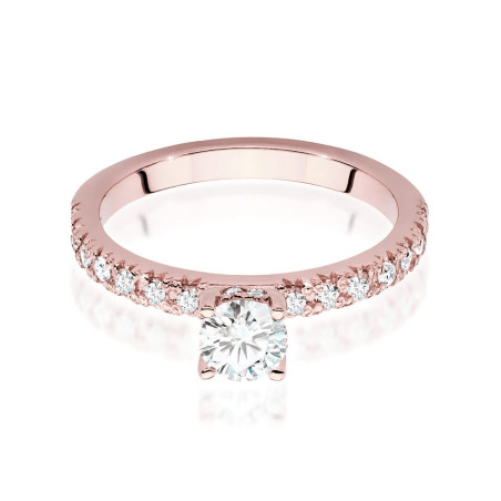 Pierścionek W546 Diament 0,40ct różowe złoto