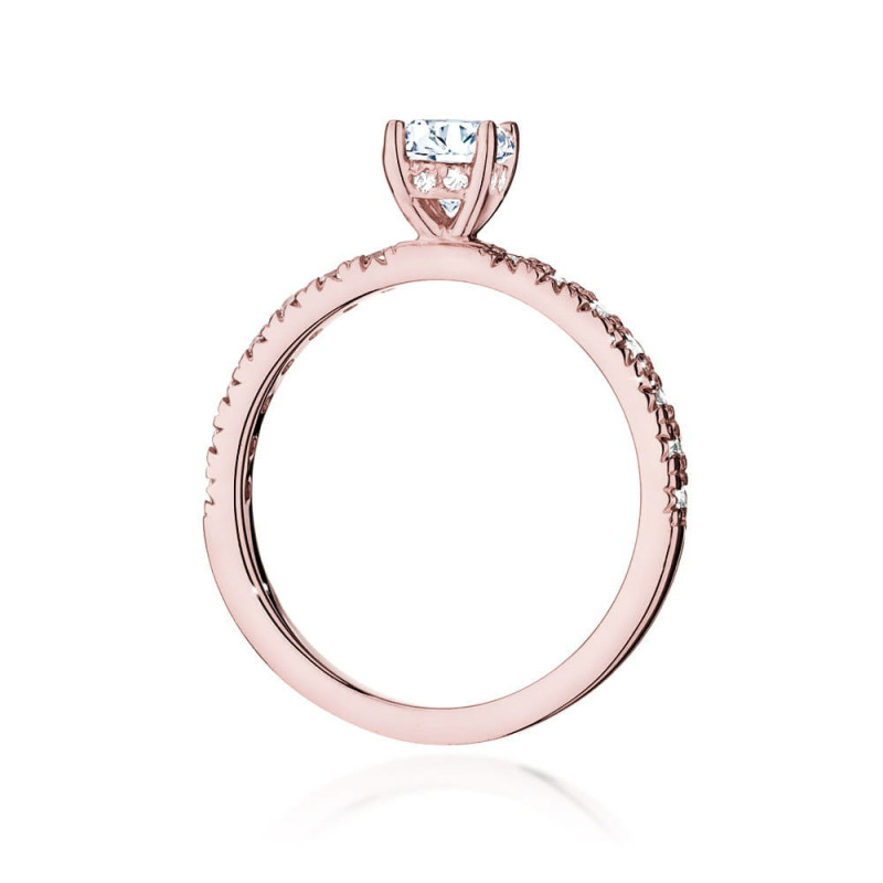 Pierścionek W546 Diament 0,40ct różowe złoto