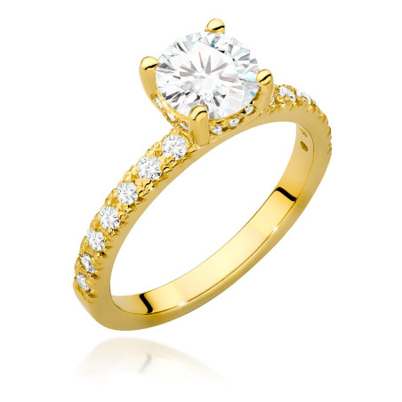 Pierścionek W546 Diament 1,00ct żółte złoto