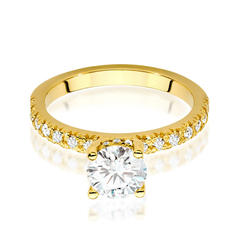 Pierścionek W546 Diament 1,00ct żółte złoto