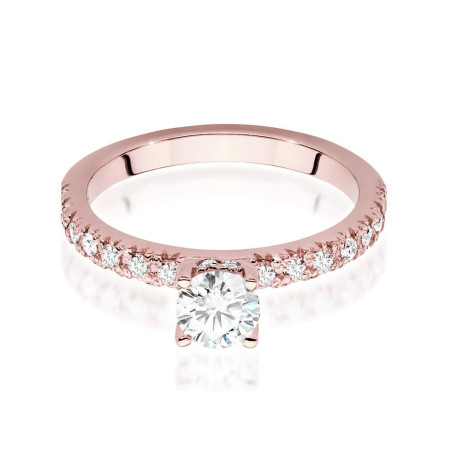 Pierścionek W546 Diament 0,50ct różowe złoto