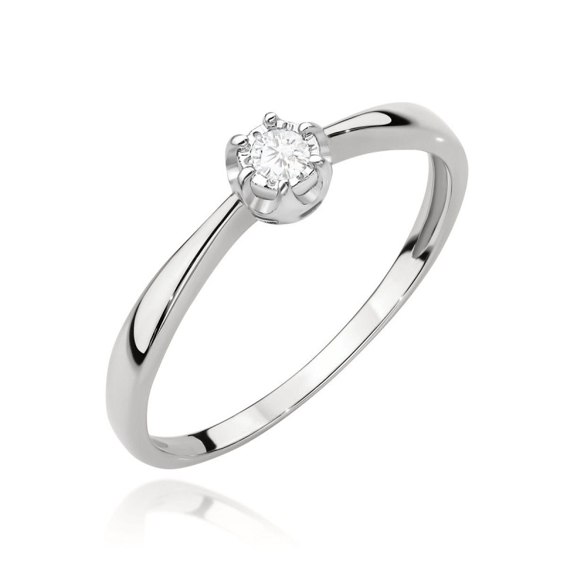Pierścionek W567 Diament 0,06ct białe złoto