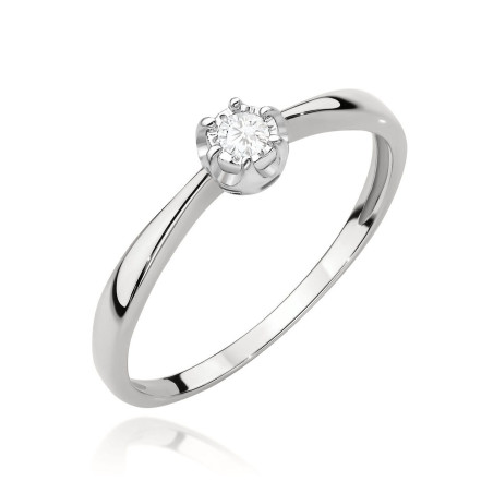 Pierścionek W567 Diament 0,06ct białe złoto