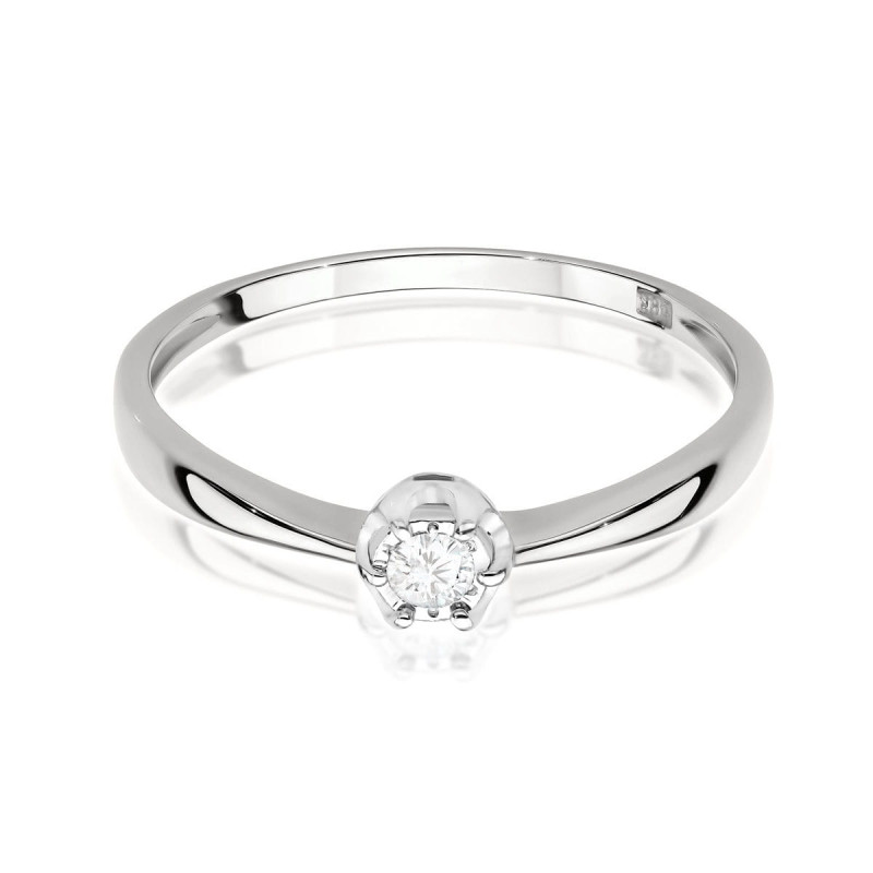 Pierścionek W567 Diament 0,06ct białe złoto