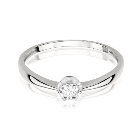 Pierścionek W567 Diament 0,06ct białe złoto