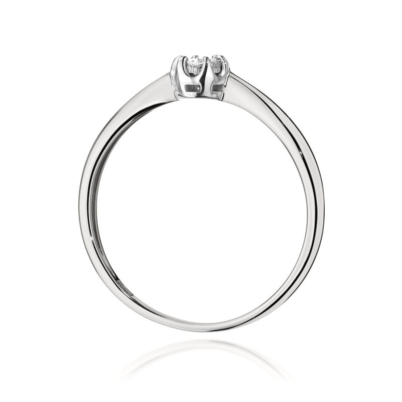 Pierścionek W567 Diament 0,06ct białe złoto