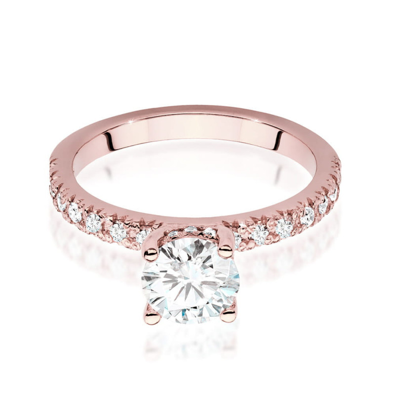 Pierścionek W546 Diament 1,00ct różowe złoto