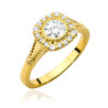 Pierścionek W552 Diament 0,40ct żółte złoto