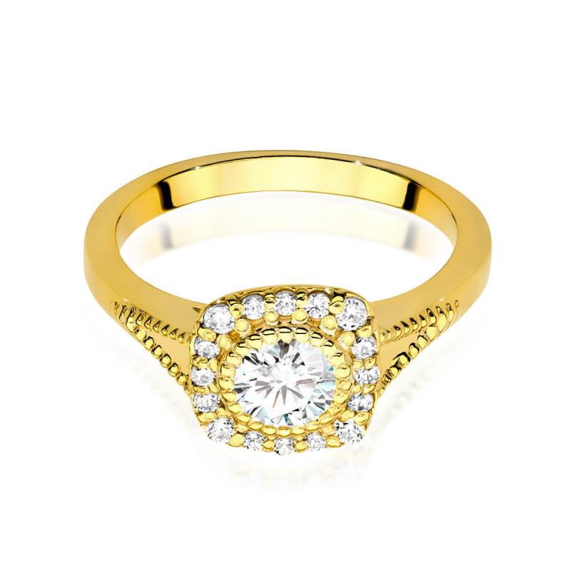 Pierścionek W552 Diament 0,40ct żółte złoto