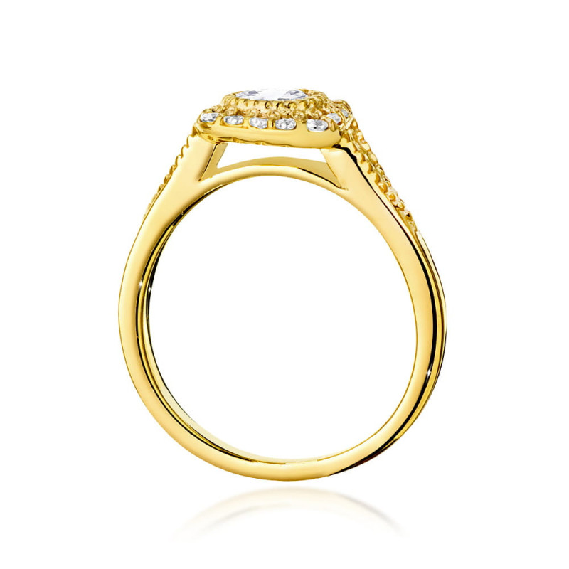 Pierścionek W552 Diament 0,40ct żółte złoto