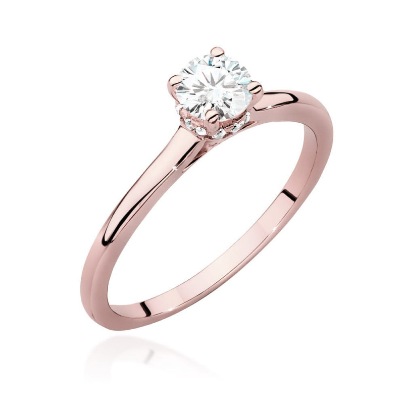 Pierścionek W547 Diament 0,40ct różowe złoto