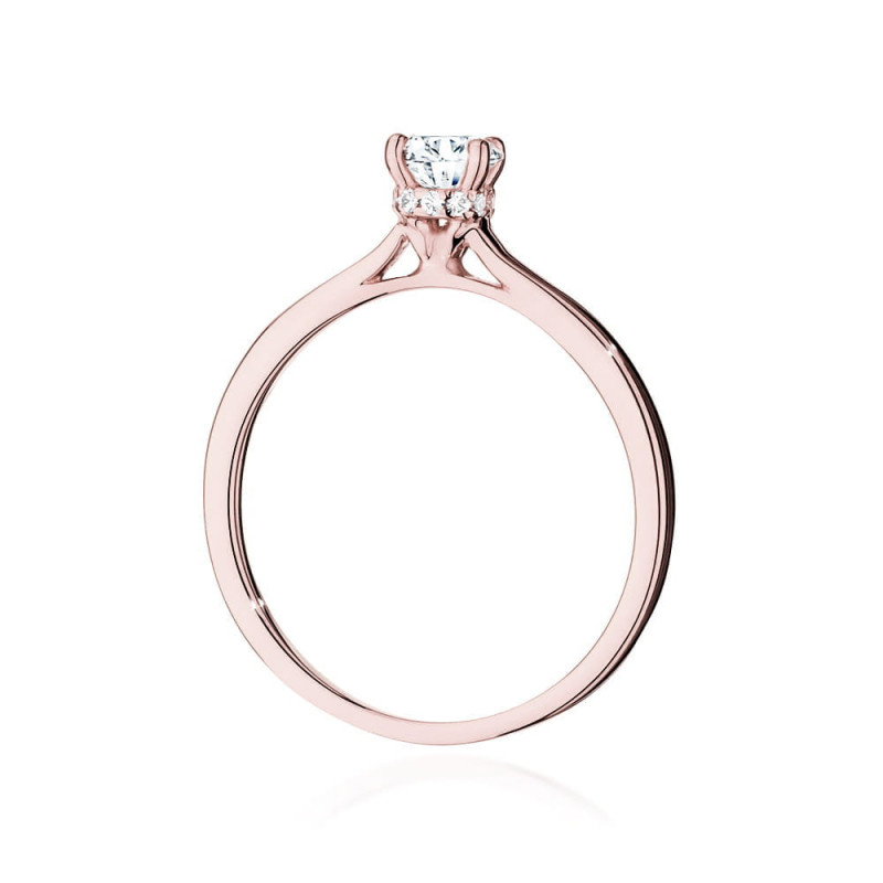 Pierścionek W547 Diament 0,40ct różowe złoto
