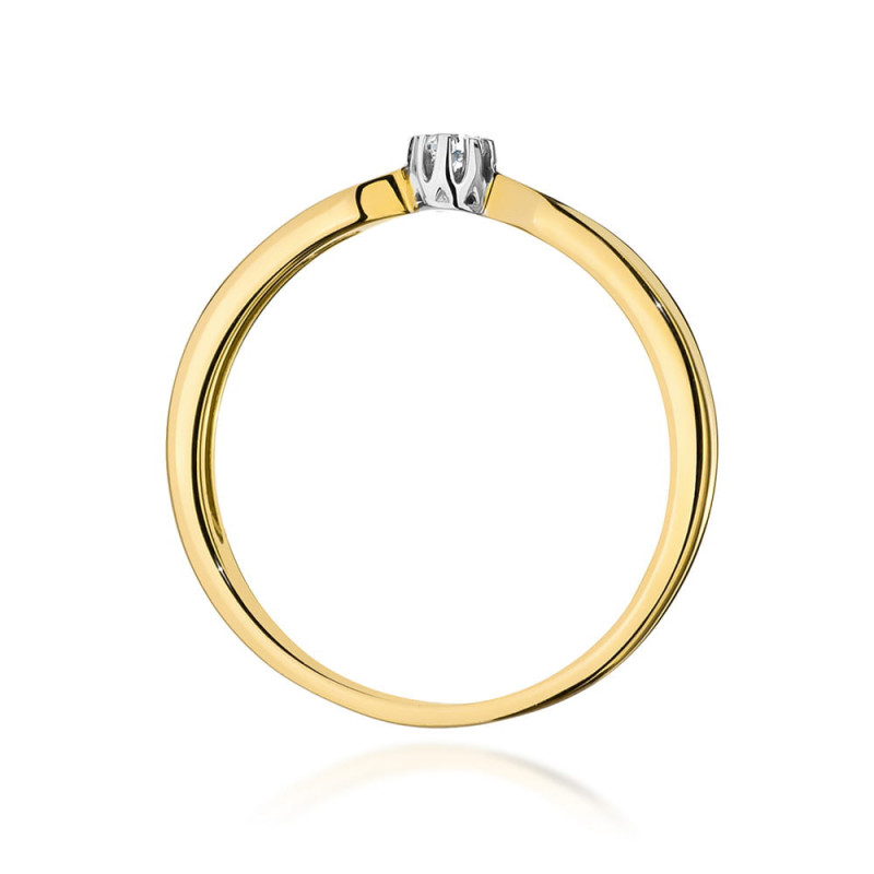 Pierścionek W561 Diament 0,04ct żółte złoto