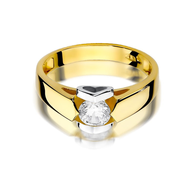 Pierścionek W320 Diament 0,50ct żółte złoto
