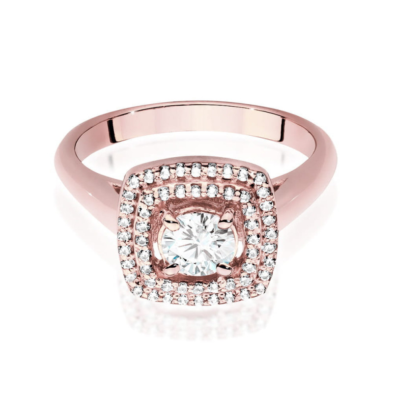 Pierścionek W548 Diament 0,40ct różowe złoto