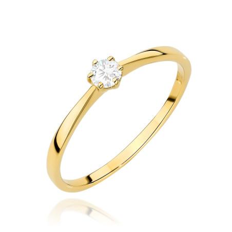Pierścionek W579 Diament 0,10ct żółte złoto