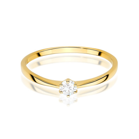 Pierścionek W579 Diament 0,10ct żółte złoto