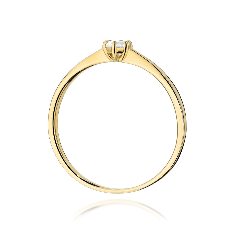 Pierścionek W579 Diament 0,10ct żółte złoto