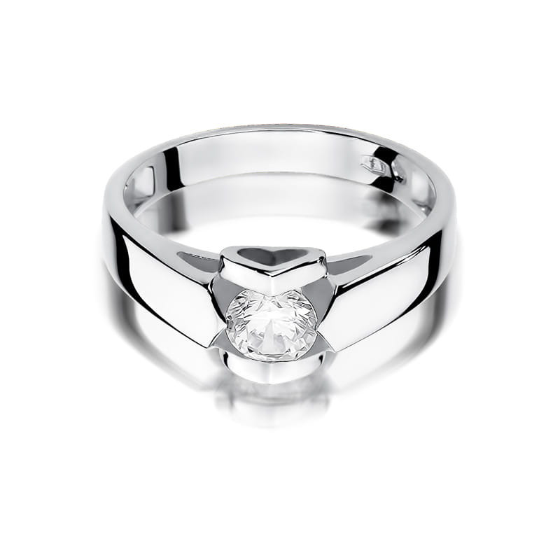 Pierścionek W320 Diament 0,50ct białe złoto