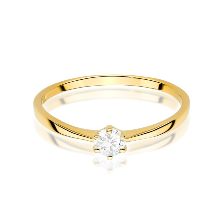 Pierścionek W579 Diament 0,20ct żółte złoto