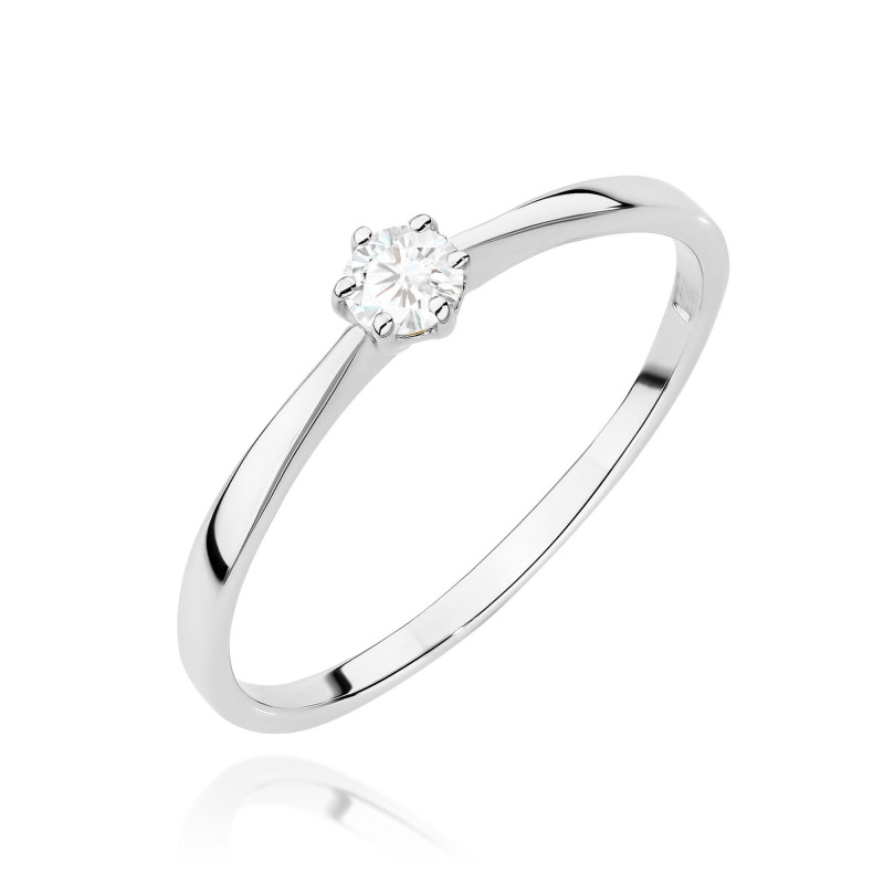 Pierścionek W579 Diament 0,10ct białe złoto