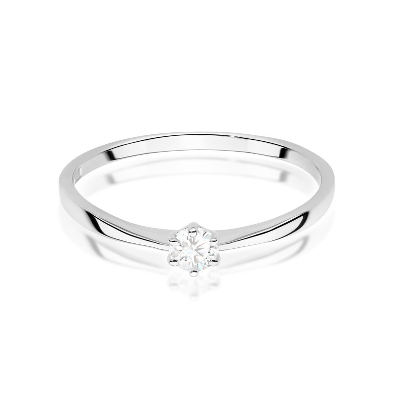 Pierścionek W579 Diament 0,10ct białe złoto