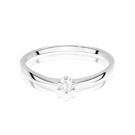 Pierścionek W579 Diament 0,10ct białe złoto