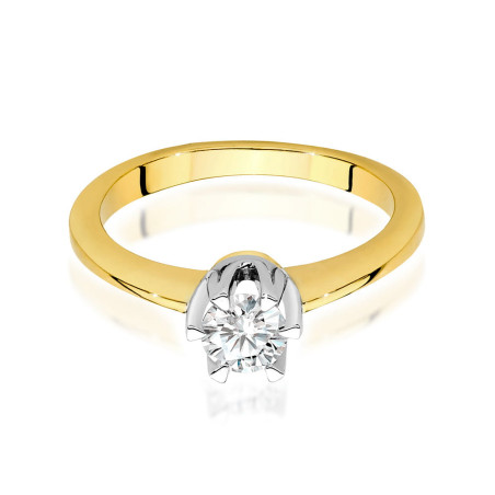 Pierścionek W220B Diament 0,40ct żółte złoto