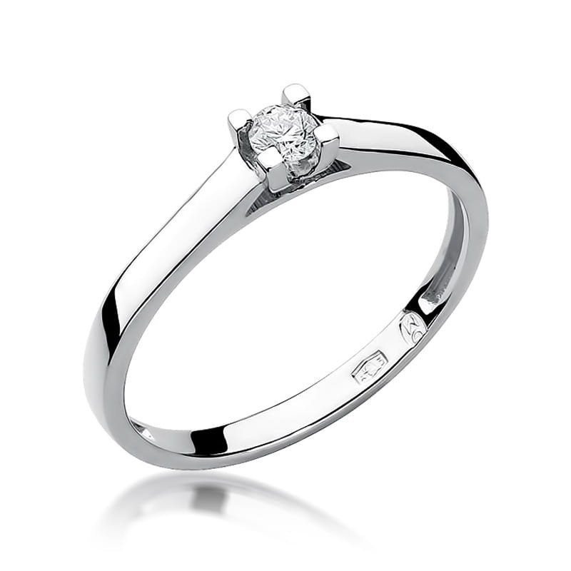 Pierścionek W221 Diament 0,12ct białe złoto