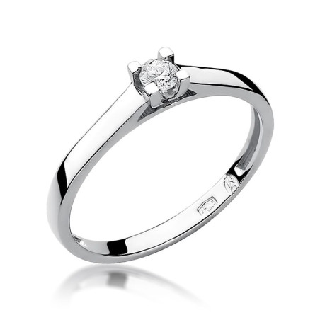 Pierścionek W221 Diament 0,12ct białe złoto