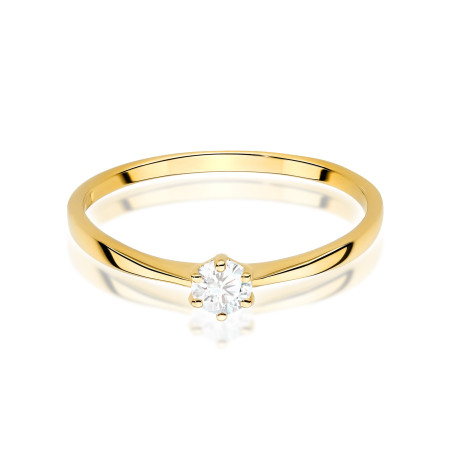 Pierścionek W579 Diament 0,15ct żółte złoto