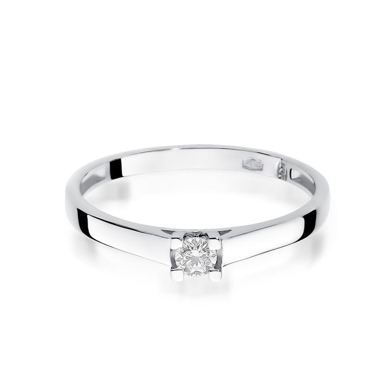 Pierścionek W221 Diament 0,12ct białe złoto
