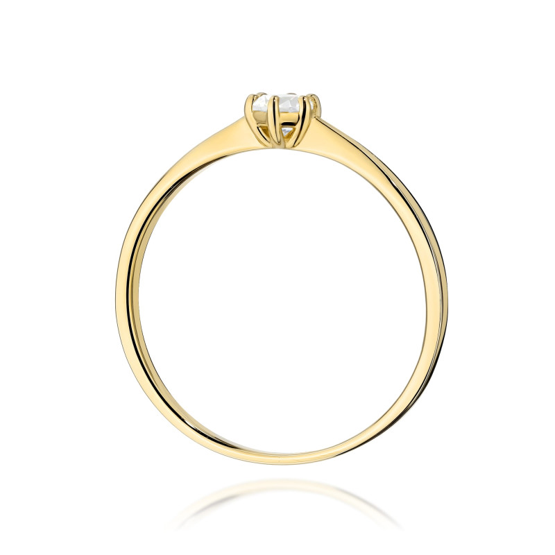 Pierścionek W579 Diament 0,15ct żółte złoto
