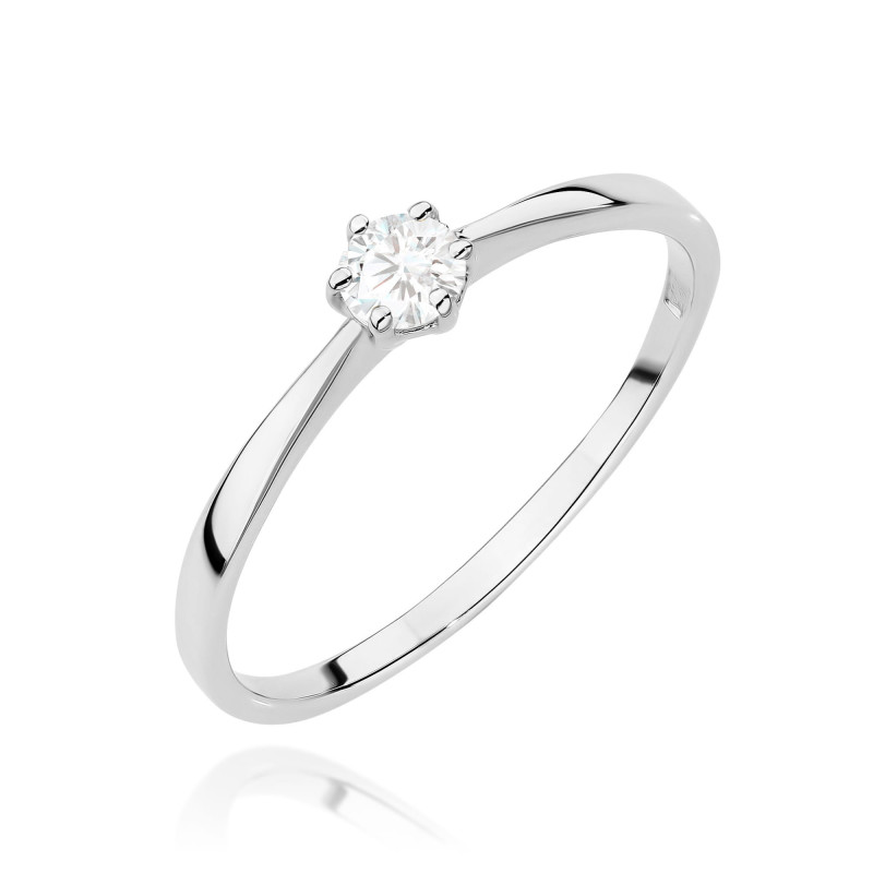 Pierścionek W579 Diament 0,15ct białe złoto