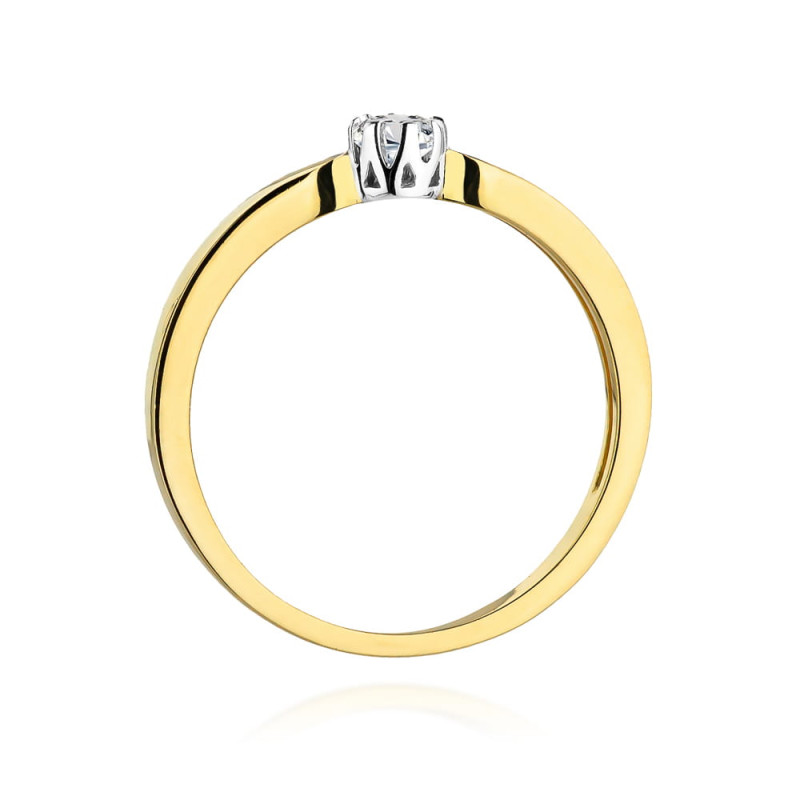 Pierścionek W450 Diament 0,08ct żółte złoto