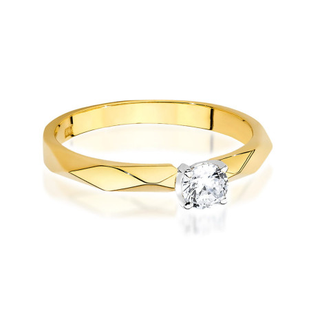Pierścionek W484 Diament 0,25ct żółte złoto