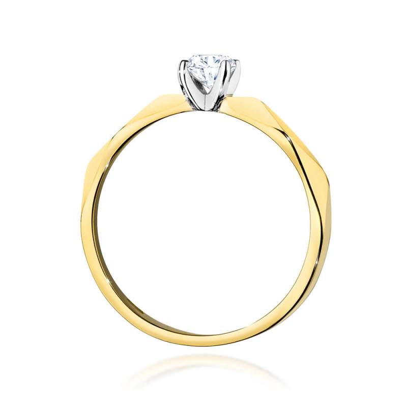 Pierścionek W484 Diament 0,25ct żółte złoto