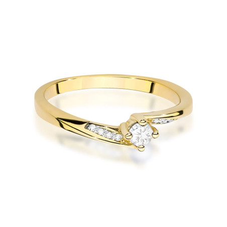 Pierścionek W0262 Diament 0,10ct żółte złoto