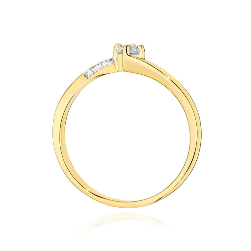 Pierścionek W0262 Diament 0,10ct żółte złoto