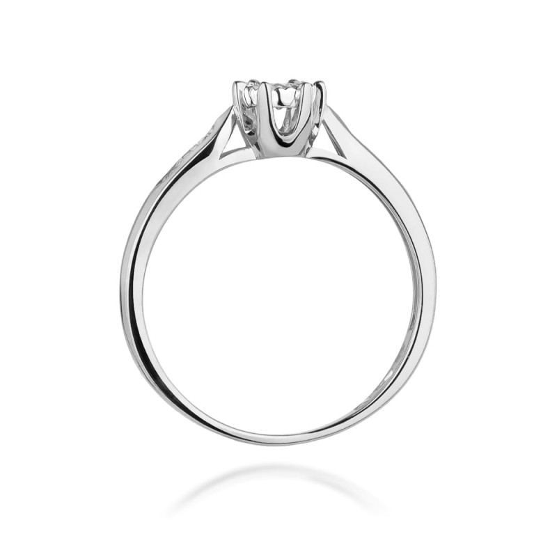 Pierścionek W328 Diament 0,08ct białe złoto
