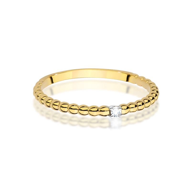 Pierścionek W0601 Diament 0,02ct żółte złoto