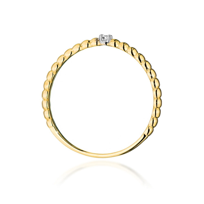 Pierścionek W0601 Diament 0,02ct żółte złoto