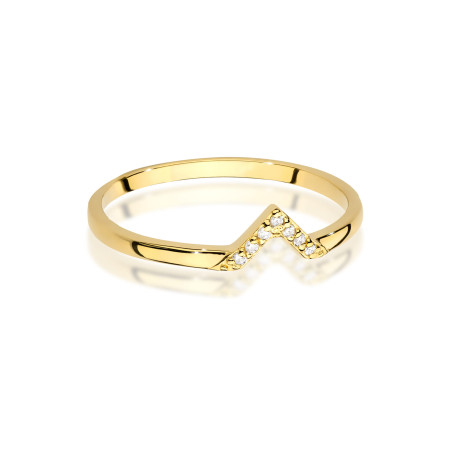 Pierścionek W0602 z diamentami żółte złoto