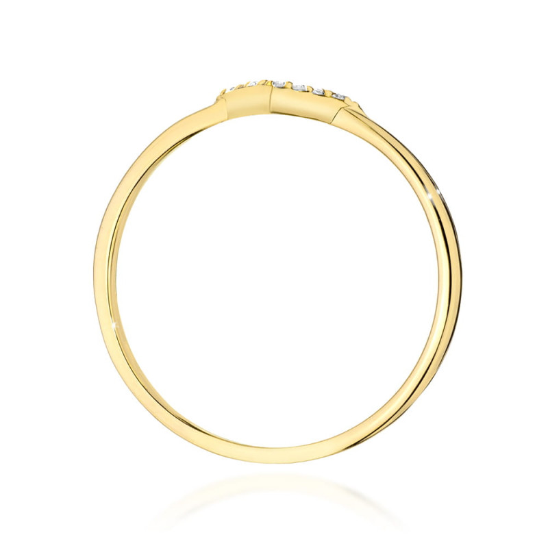 Pierścionek W0602 z diamentami żółte złoto