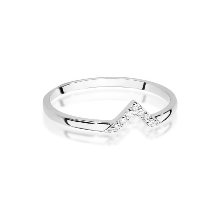 Pierścionek W0602 z diamentami białe złoto