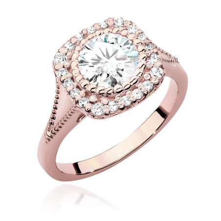 Pierścionek W552 Diament 1,00ct różowe złoto