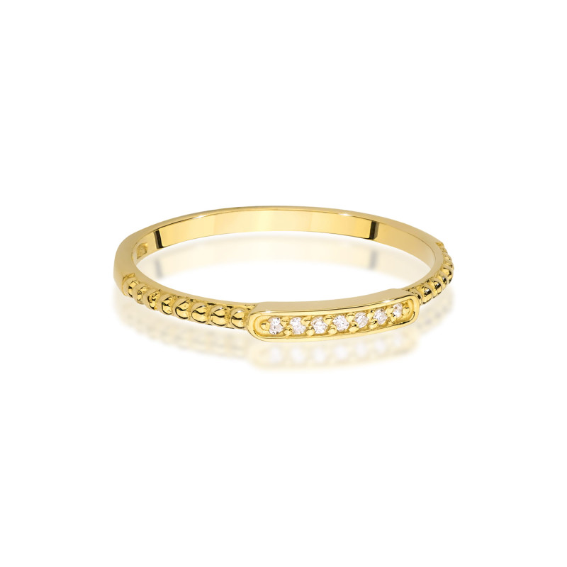 Pierścionek W0606 z diamentami żółte złoto