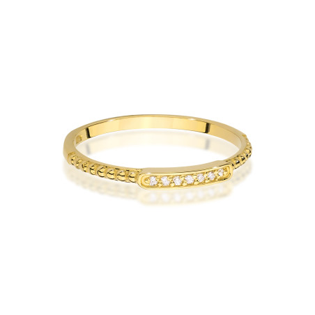 Pierścionek W0606 z diamentami żółte złoto