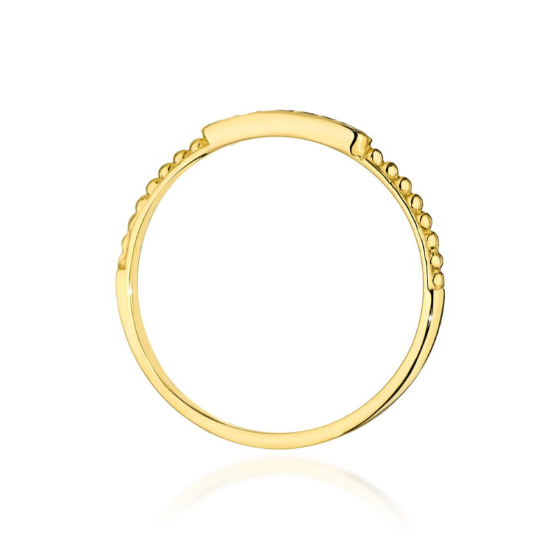 Pierścionek W0606 z diamentami żółte złoto