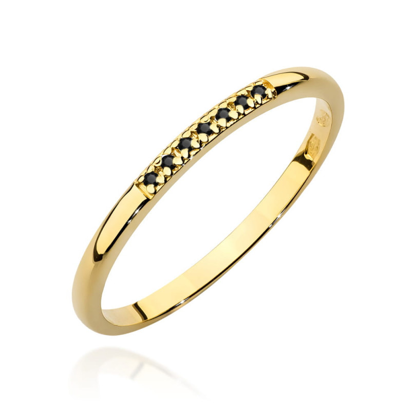 Pierścionek W0607 3 z diamentami żółte złoto